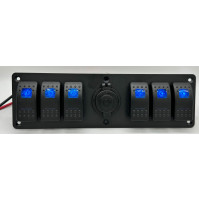 Rocker Switch with 6 Panels and 1 power socket - PN-1816S-L2 - ASM